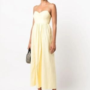 REFORMATION Dovie Maxi Dress Yellow Zest Organic Cotton Size Large